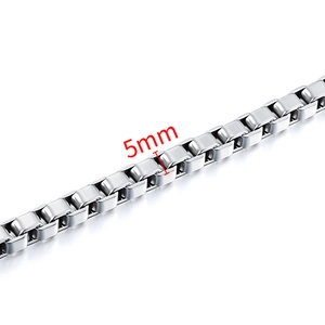 Polished 5mm stainless steel box chain link for DIY jewelry making and necklaces