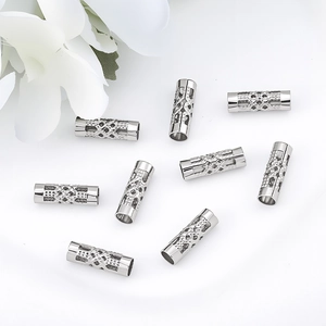 Roestvrij Stalen Holle Cilindrische Kralen Voor DIY Sieraden Maken Maaspatroon Rechte Buis Spacer Kralen Sieraden Benodigdheden