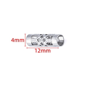 Gepolijste holle roestvrijstalen cilinderkraal 12mm x 4mm voor DIY-sieraden maken