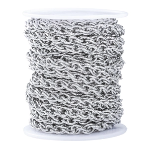 Chaîne torsadée en acier inoxydable sur bobine pour création de bijoux et colliers DIY