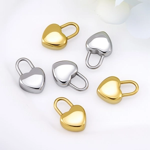Polierter Edelstahl Herz Anhänger DIY Schmuck Zubehör Vakuum-Beschichtung Gold Silber Farbe Herz Charm Für Halsketten