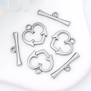Fermoir Cabillot en Acier Inoxydable 304 Forme Coeur Boucle OT Connecteur Bijoux pour Création Collier Bracelet DIY