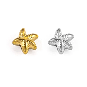 Gouden en zilveren zeester kralen met textuur voor het maken van DIY sieraden