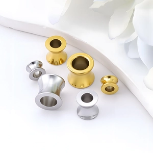 Perline distanziatrici in acciaio inossidabile lucido oro e argento per gioielli DIY