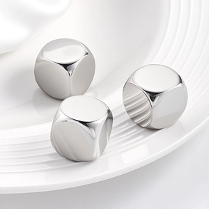 16mm Polished Stainless Steel Solid Square Dice Beads For DIY Jewelry Making Smooth Geometric Cube Pendant Accessories