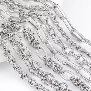 Edelstahl DIY Schmuck Kette Halskette Bekleidung Zubehör Industrie Stil Silber Farbe Handgemachte Ketten Material