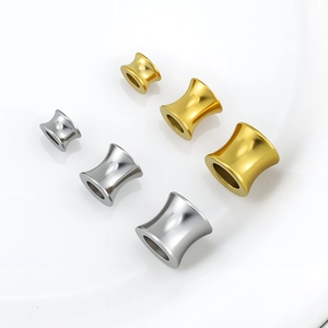 Tunnel auricolari in acciaio inossidabile oro e argento, varie misure per gioielli DIY
