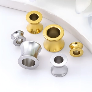Perline Distanziatrici a Tromba in Acciaio Inossidabile Doppia Svasatura Perline Sfuse per Collana Bracciale Fai da Te Oro Argento Perline Lucide