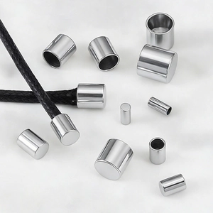 Capuchones de Acero Inoxidable 304 para Fabricación de Joyería DIY Conector de Cilindro Pulido para Pulsera de Cuerda