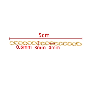 Detaillierte 5cm goldene Verlängerungskette für DIY-Schmuck mit Maßangaben
