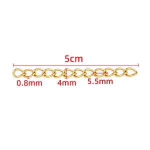 5cm goldene Edelstahl-Verlängerungskette für DIY-Schmuckherstellung mit Maßangaben