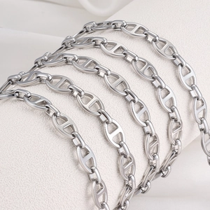 High Quality Polished Stainless Steel Anchor Pig Nose Link Chain For DIY Jewelry Making Necklace Bracelet Accessory Findings