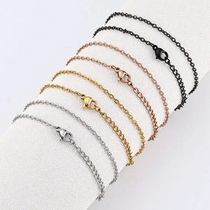 Minimalist 304 Stainless Steel O Cable Link Chain Necklace For DIY Jewelry Making Gold Rose Gold Black Plain Link Chain