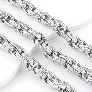 Edelstahl Eingerückte Twist-Kette DIY Schmuckzubehör Hip Hop Dicke Halskette Hosenkette Glied Für Schmuckherstellung Herren Damen