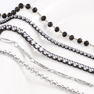 DIY 304 Stainless Steel Jewelry Chain Roll Zirconia Black Beads For Necklace Bracelet Making Handmade Jewelry Findings Accessory