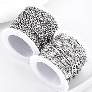 DIY stainless steel zircon disc and link chain spools for jewelry and eyewear crafting