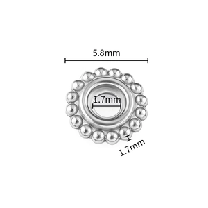 5,8mm 18K vergulde getextureerde tussenkraal met 1,7mm gat voor DIY-sieraden maken