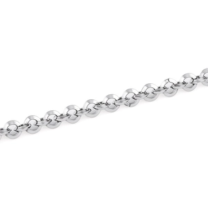 Minimalist silver stainless steel chain with polished round links for DIY jewelry making