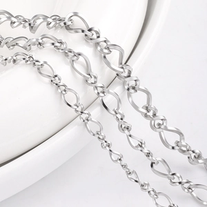 Cadena Retorcida en Forma de 8 de Acero Inoxidable para Hacer Joyas DIY Collar Pulsera Accesorio Hecho a Mano