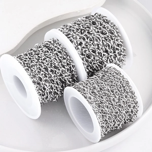 Rollos de cadenas de acero inoxidable plateado para fabricación de joyería DIY
