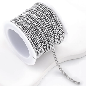 Double row silver stainless steel ball chain rolls for DIY jewelry and accessory making