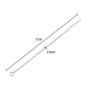 Catena per orecchini da 7cm in acciaio inossidabile argento con perno e occhiello