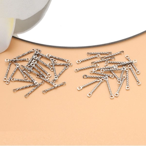 Silver stainless steel spiral and hammered texture jewelry link connectors for DIY designs