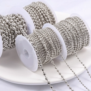 Stainless Steel Round Ball Bead Chain DIY Jewelry Making Accessories Spool For Necklace Bracelet Crafts Jewelry Finding