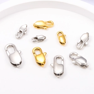 Stainless Steel Square Spring Clasp Jewelry Findings Connection Buckle For Necklace Bracelet Polished DIY Hardware