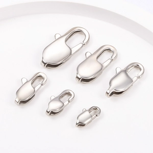 Polished stainless steel lobster clasps in six sizes for DIY jewelry making