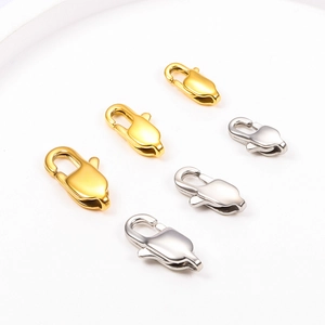 Polished gold and silver stainless steel square lobster clasps for DIY jewelry making