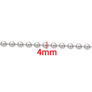 Macro shot of 4mm silver stainless steel ball chain jewelry making accessories