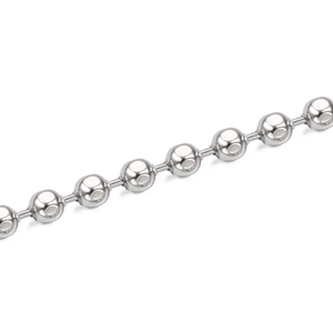 Minimalist silver stainless steel ball chain with high-polish mirror finish beads