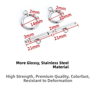 Detailed view of stainless steel OT toggle clasp for DIY jewelry making accessories