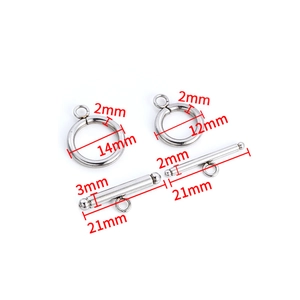 Technische Maße des OT-Verschlusses aus Edelstahl für Ketten und Armbänder zur Schmuckherstellung