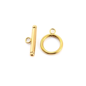 Polierter goldener OT-Knebelverschluss aus Edelstahl für DIY-Schmuckhalsketten und Armbänder