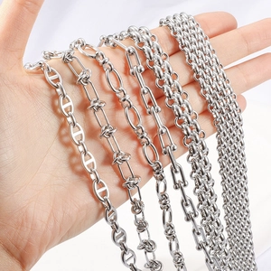 Golden knot chain stainless steel necklaces with various links for DIY jewelry making
