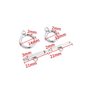 Silberner OT-Knebelverschluss aus Edelstahl für DIY-Schmuck, Halsketten und Armbänder