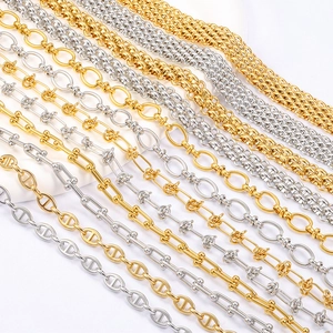 Stainless Steel DIY Jewelry Chains For Necklace Bracelet Making Industrial Link Chain Accessories Gold Silver Plated Jewelry Craft Making Components
