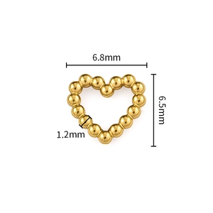 Polished golden stainless steel clover shaped beaded DIY jewelry accessory 6.8mm charm