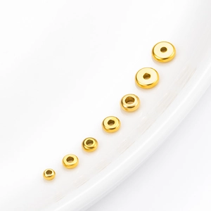 Polished gold stainless steel spacer beads in seven various sizes for DIY jewelry