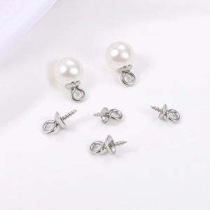 Bélière à vis en acier poli pour perles, idéal pour création de bijoux DIY et colliers
