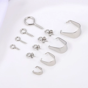 Accessoires de Fabrication de Bijoux en Acier Inoxydable pour Colliers Bracelets Pendentifs Tiges à Vis Argent