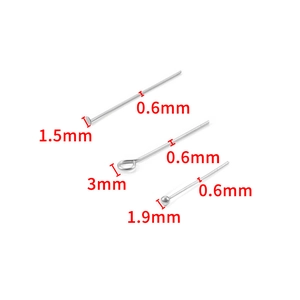 Stainless Steel Eye Pins T-Head Pins Ball Head Pins DIY Jewelry Findings Materials Gold Steel Tone Pins For Beading Handmade Crafts