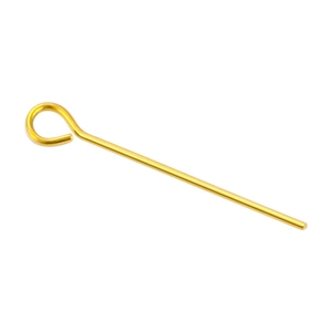 Polished gold plated stainless steel eye pins for DIY jewelry making and beading