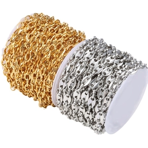 Bulk gold and silver stainless steel DIY jewelry chains on spools for necklace making