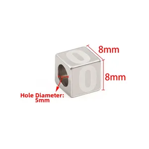 Edelstahl Quadratperle mit Nummer 8mm Größe und 5mm Loch für DIY Schmuckherstellung