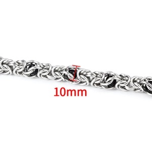 Chaîne Byzantine 10mm en acier inoxydable avec perles noires pour colliers DIY