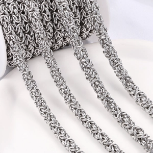 Silver stainless steel Byzantine chain roll for DIY jewelry making necklaces and bracelets