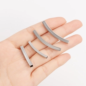 Square stainless steel curved tube beads for DIY necklace and bracelet jewelry making
